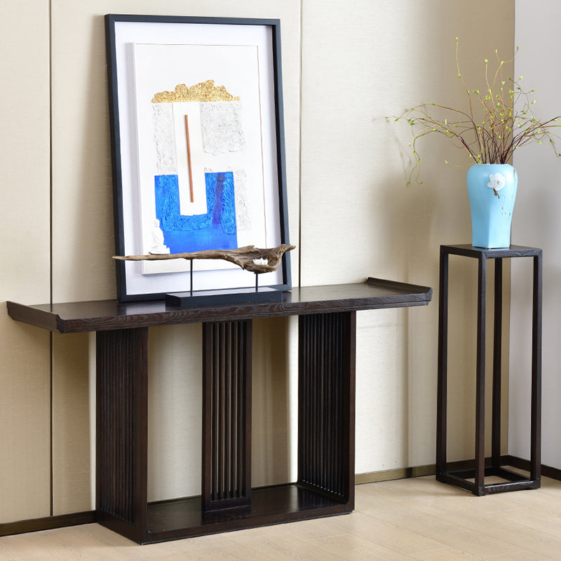 Mesa de consola contemporánea de forma rectángulo Sofá de consola de cenizas marrón oscuro