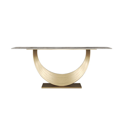 長方形の形状現代コンソールテーブルゴールドストーンコンソールソファテーブル用ホール