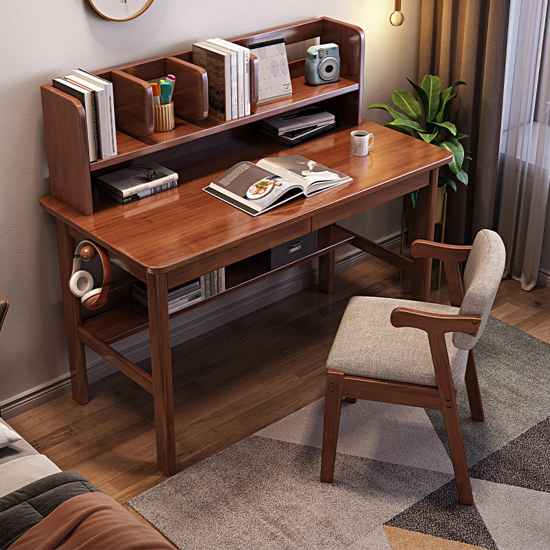 Bureau de bureau à domicile en caoutchouc moderne 43,3 "Haut-écriture avec des jambes en bois