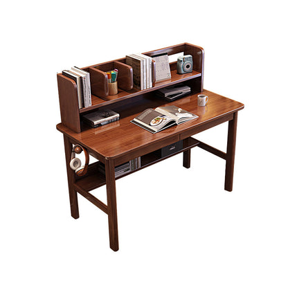 Bureau de bureau à domicile en caoutchouc moderne 43,3 "Haut-écriture avec des jambes en bois
