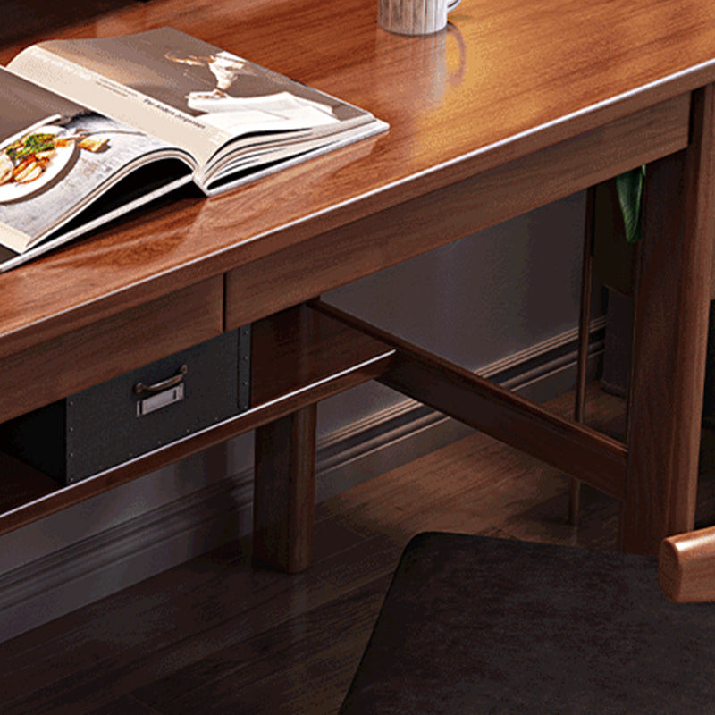 Bureau de bureau à domicile en caoutchouc moderne 43,3 "Haut-écriture avec des jambes en bois