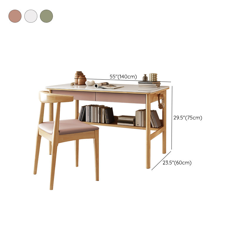 Bureau de bureau à domicile rectangulaire moderne 23,6 "W Writing Desk avec étagère