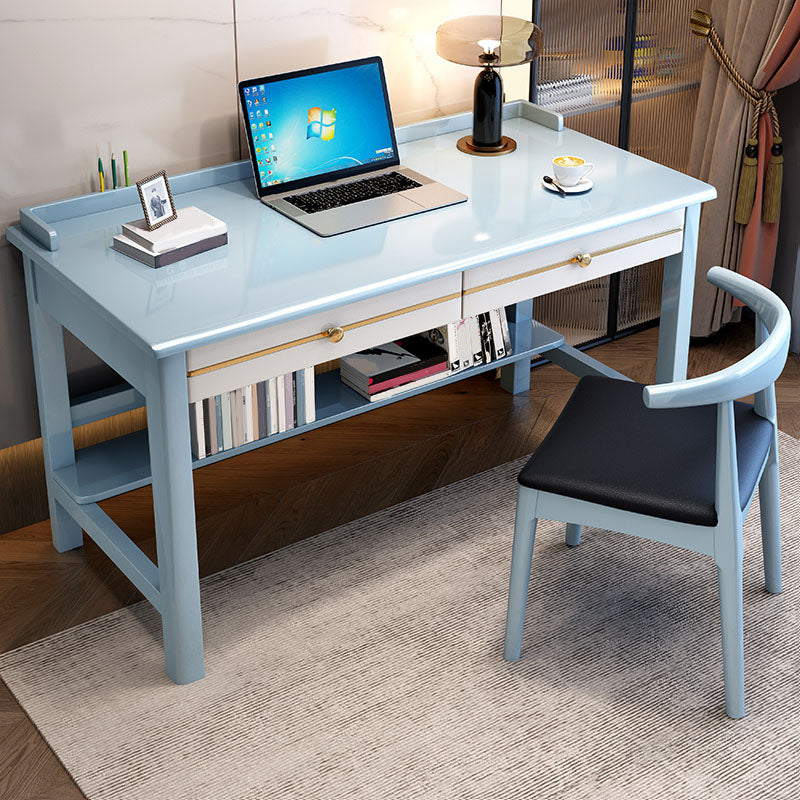 Escritorio de computadora de madera sólida estilo glamour 2 cajones 23.6 "de ancho escritorio de oficina en casa