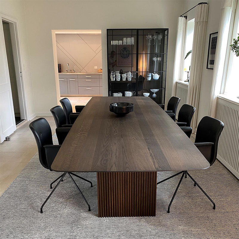 Contemporary Style Wood Office Desk Rectangular Shape Task Desk with 2 Legs in Dark Brown 118.1"L x 39.4"W x 29.5"H Clearhalo 'furn' 'furn_office_desk' 'Furniture' 'Office Desks' 'Office Furniture' 'office_desk' 7569632
