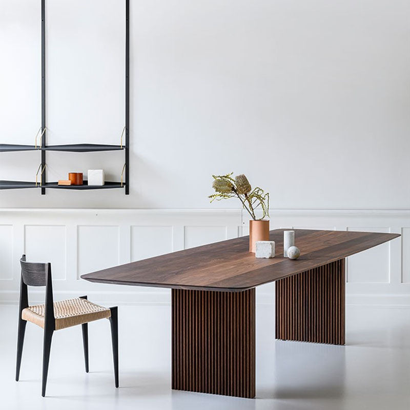 Contemporary Style Wood Office Desk Rectangular Shape Task Desk with 2 Legs in Dark Brown 110.2"L x 39.4"W x 29.5"H Clearhalo 'furn' 'furn_office_desk' 'Furniture' 'Office Desks' 'Office Furniture' 'office_desk' 7569635