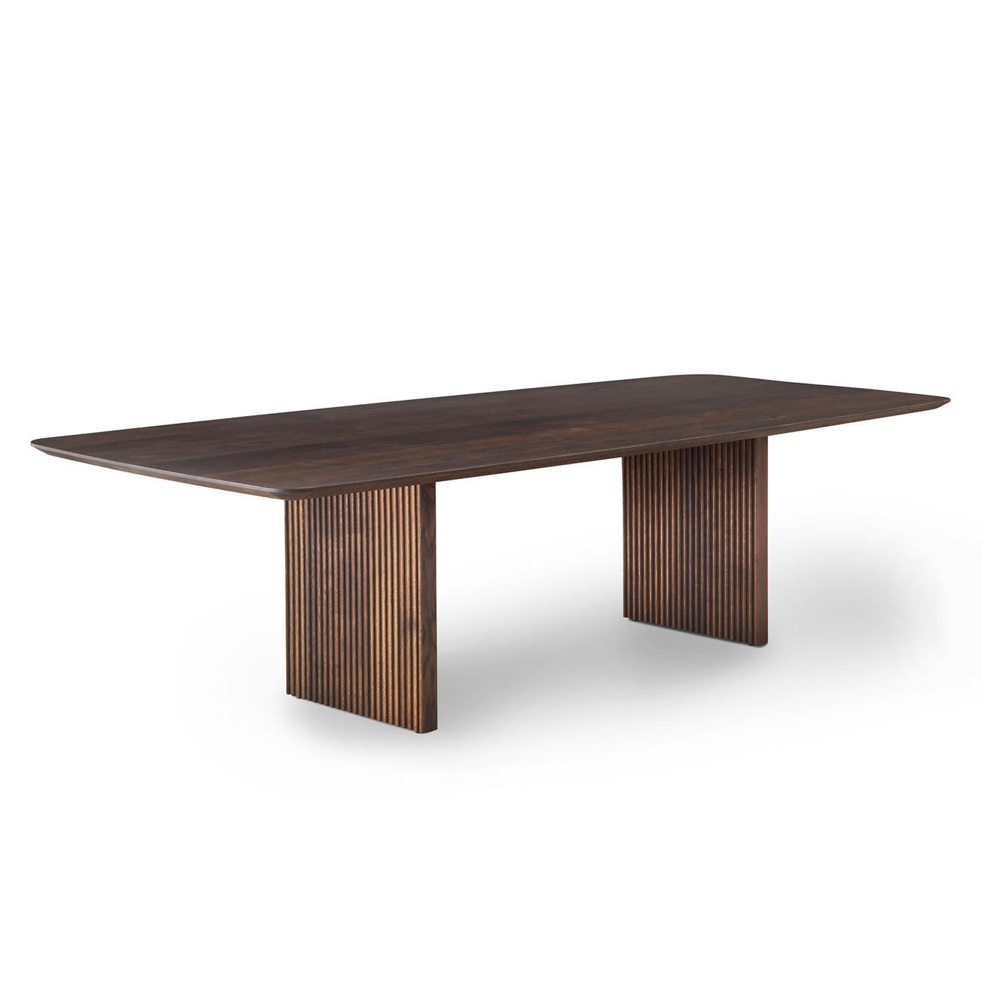 Contemporary Style Wood Office Desk Rectangular Shape Task Desk with 2 Legs in Dark Brown Clearhalo 'furn' 'furn_office_desk' 'Furniture' 'Office Desks' 'Office Furniture' 'office_desk' 7569637