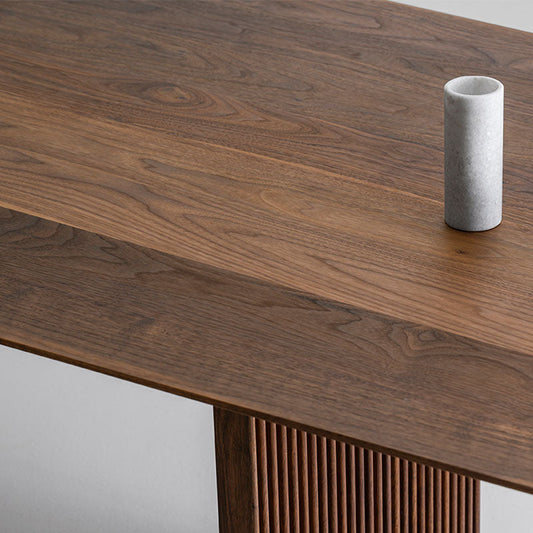 Bureau de bureau en bois de style contemporain Bureau de tâche de forme rectangulaire avec 2 jambes en brun foncé