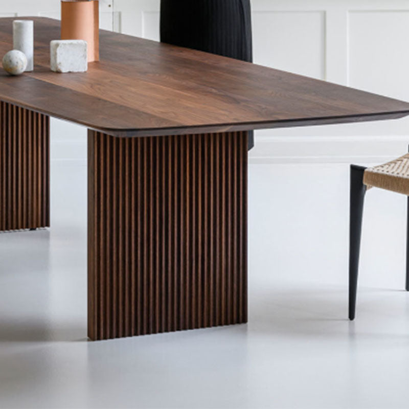Contemporary Style Wood Office Desk Rectangular Shape Task Desk with 2 Legs in Dark Brown Clearhalo 'furn' 'furn_office_desk' 'Furniture' 'Office Desks' 'Office Furniture' 'office_desk' 7569639