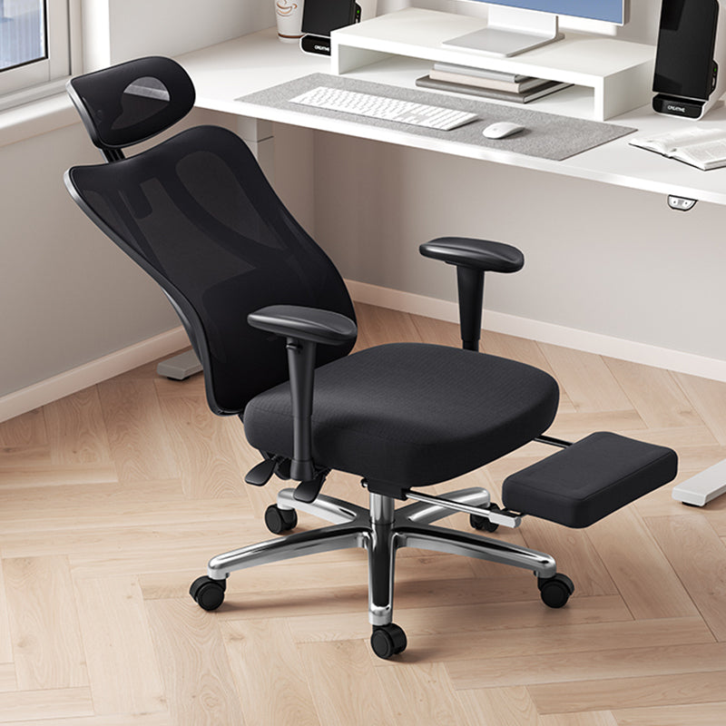 Modern Height Adjustable Office Chair Mesh Black Desk Chair for Office 1 Piece Aluminum Height-Adjustable Arms Clearhalo 'furn' 'furn_office_chair' 'Furniture' 'Office Chairs' 'Office Furniture' 'office_chair' 7569814