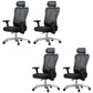 Modern Height Adjustable Office Chair Mesh Black Desk Chair for Office 4 Piece Set Steel Height-Adjustable Arms Clearhalo 'furn' 'furn_office_chair' 'Furniture' 'Office Chairs' 'Office Furniture' 'office_chair' 7569815