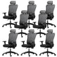 Modern Height Adjustable Office Chair Mesh Black Desk Chair for Office 8 Piece Set Nylon Fixed Arms Clearhalo 'furn' 'furn_office_chair' 'Furniture' 'Office Chairs' 'Office Furniture' 'office_chair' 7569829