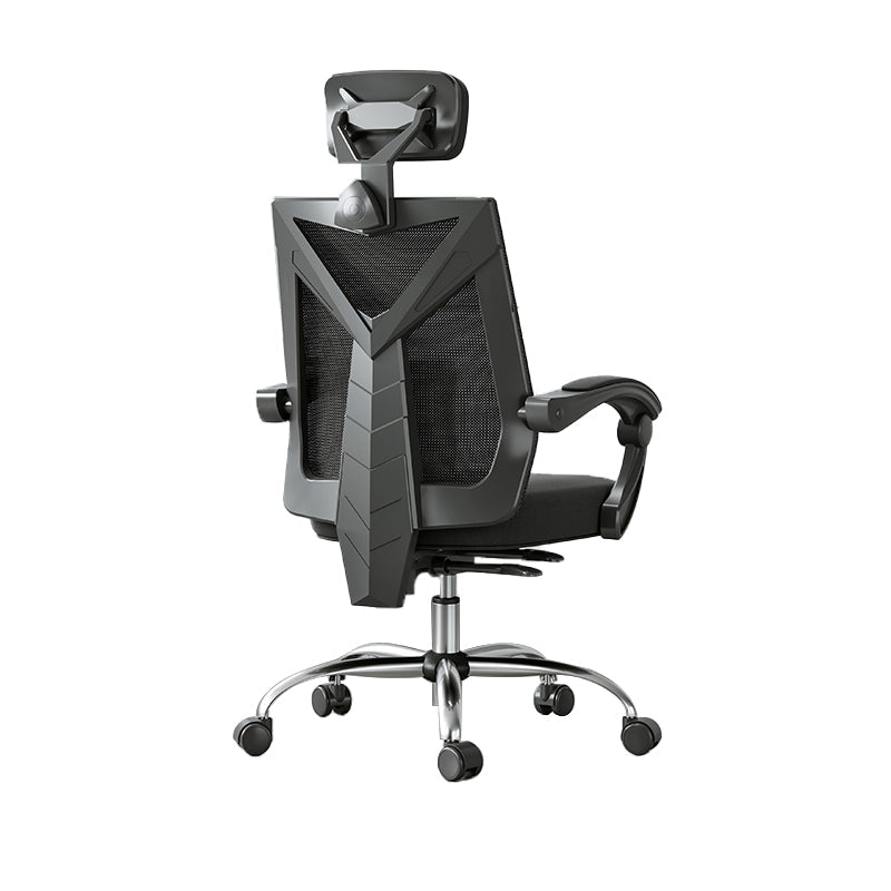 Modern Height Adjustable Office Chair Mesh Black Desk Chair for Office 1 Piece Steel Linkage Arms Clearhalo 'furn' 'furn_office_chair' 'Furniture' 'Office Chairs' 'Office Furniture' 'office_chair' 7569831
