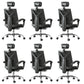Modern Height Adjustable Office Chair Mesh Black Desk Chair for Office 6 Piece Set Steel Linkage Arms Clearhalo 'furn' 'furn_office_chair' 'Furniture' 'Office Chairs' 'Office Furniture' 'office_chair' 7569834