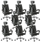 Modern Height Adjustable Office Chair Mesh Black Desk Chair for Office 8 Piece Set Steel Linkage Arms Clearhalo 'furn' 'furn_office_chair' 'Furniture' 'Office Chairs' 'Office Furniture' 'office_chair' 7569835