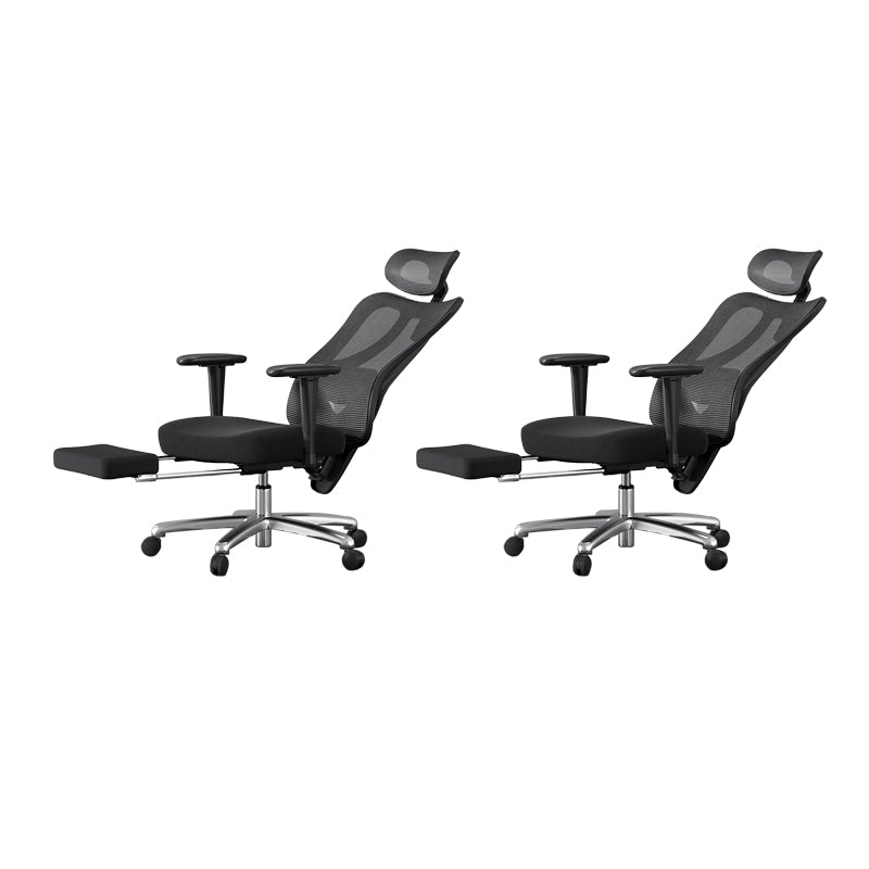 Modern Height Adjustable Office Chair Mesh Black Desk Chair for Office 2 Piece Set Aluminum Height-Adjustable Arms Clearhalo 'furn' 'furn_office_chair' 'Furniture' 'Office Chairs' 'Office Furniture' 'office_chair' 7569841