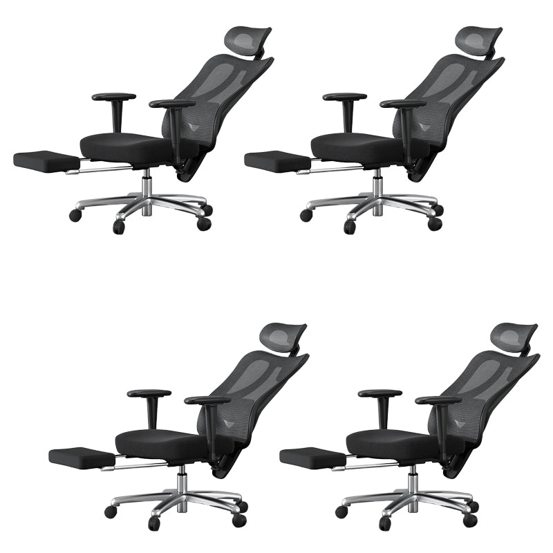 Modern Height Adjustable Office Chair Mesh Black Desk Chair for Office 4 Piece Set Aluminum Height-Adjustable Arms Clearhalo 'furn' 'furn_office_chair' 'Furniture' 'Office Chairs' 'Office Furniture' 'office_chair' 7569842