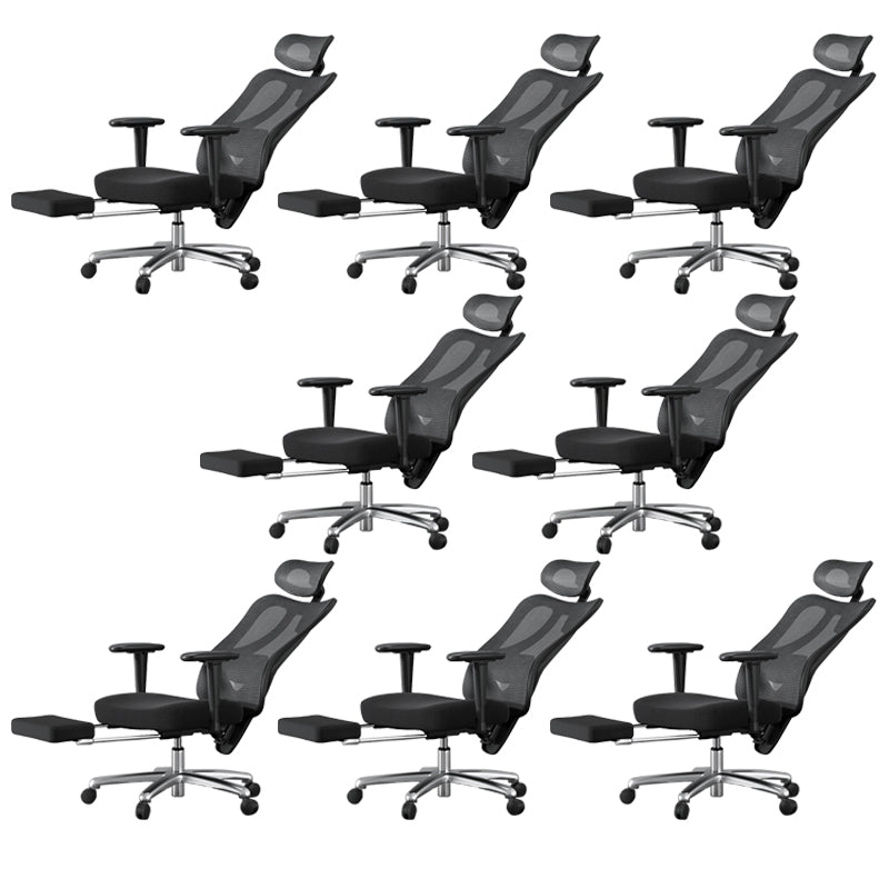 Modern Height Adjustable Office Chair Mesh Black Desk Chair for Office 8 Piece Set Aluminum Height-Adjustable Arms Clearhalo 'furn' 'furn_office_chair' 'Furniture' 'Office Chairs' 'Office Furniture' 'office_chair' 7569844