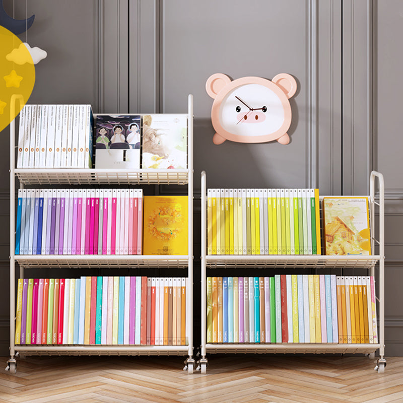 Standard Open Back Bookshelf Metal Metal White Contemporary Bookcase Clearhalo 'Bookcases' 'furn' 'furn_bookcases' 'Furniture' 'Office Furniture' 7569873