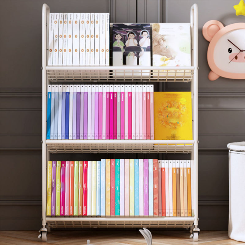 Standard Open Back Bookshelf Metal Metal White Contemporary Bookcase Clearhalo 'Bookcases' 'furn' 'furn_bookcases' 'Furniture' 'Office Furniture' 7569878