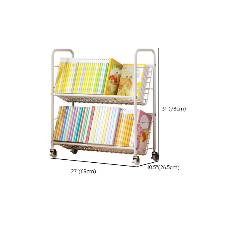 Standard Open Back Bookshelf Metal Metal White Contemporary Bookcase Clearhalo 'Bookcases' 'furn' 'furn_bookcases' 'Furniture' 'Office Furniture' 7569889