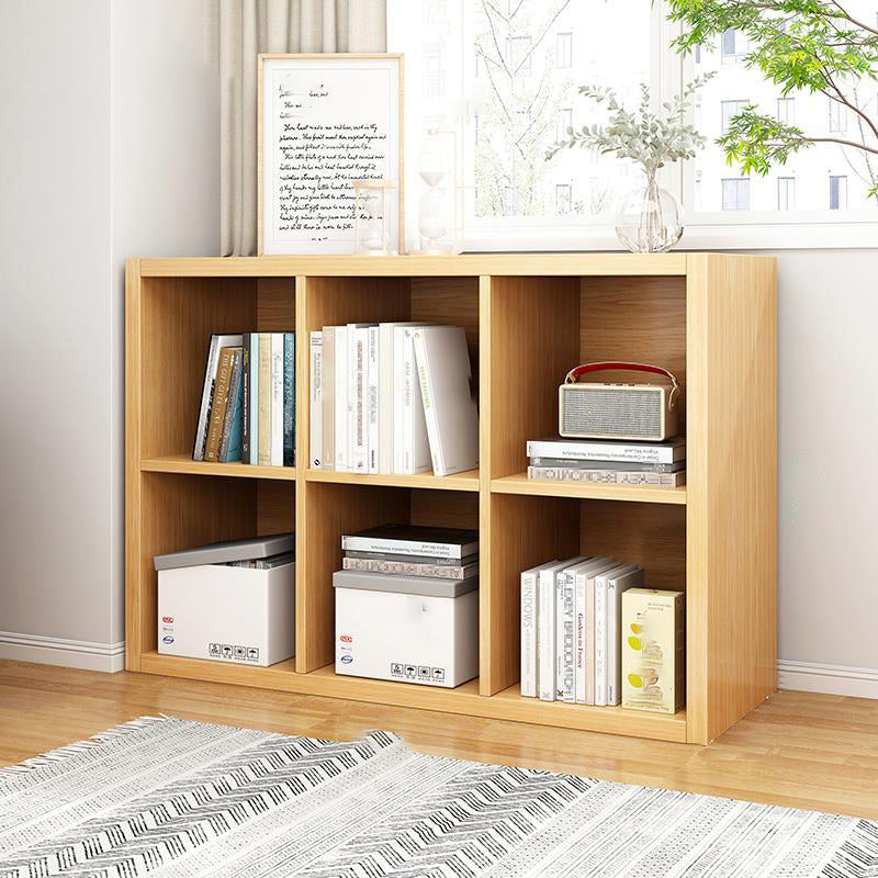 Standard Contemporary Bookcase Engineered Wood Closed Back Bookshelf 35.5"L x 12"W x 24"H Natural Clearhalo 'Bookcases' 'furn' 'furn_bookcases' 'Furniture' 'Office Furniture' 7569918