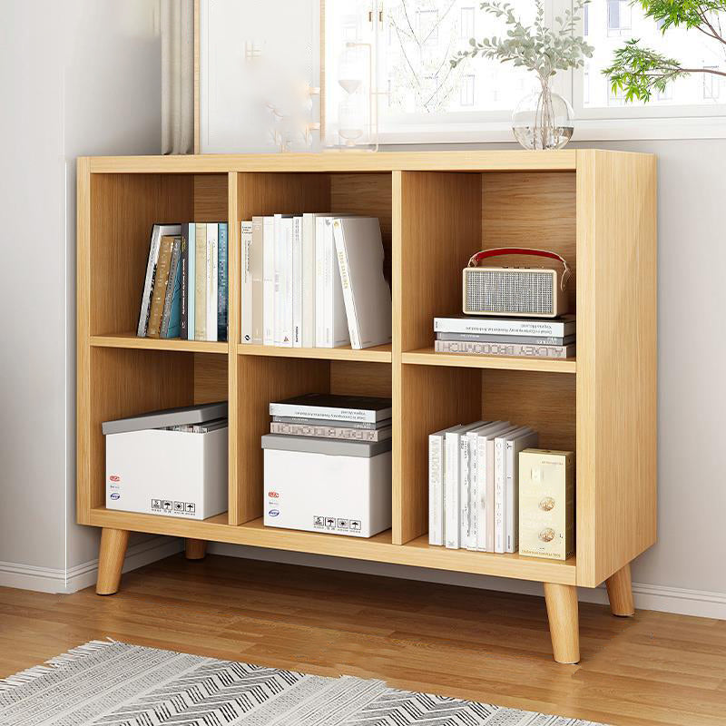 Standard Contemporary Bookcase Engineered Wood Closed Back Bookshelf 35"L x 12"W x 28"H Natural Clearhalo 'Bookcases' 'furn' 'furn_bookcases' 'Furniture' 'Office Furniture' 7569922