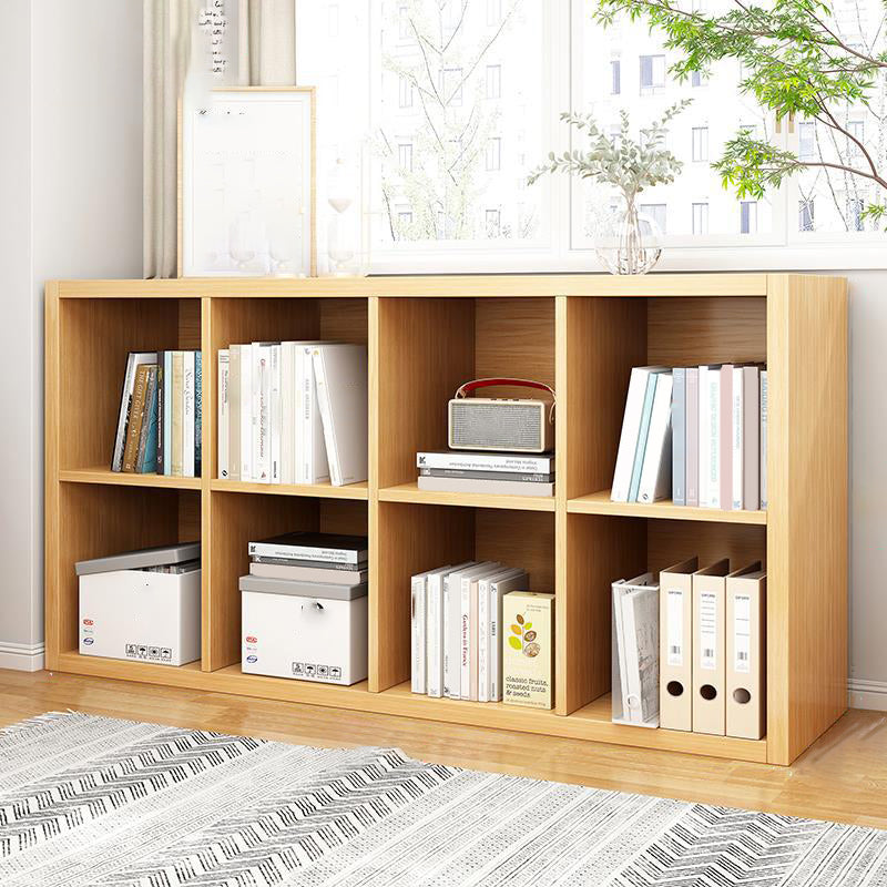Standard Contemporary Bookcase Engineered Wood Closed Back Bookshelf 47.2"L x 11.8"W x 23.6"H Natural Clearhalo 'Bookcases' 'furn' 'furn_bookcases' 'Furniture' 'Office Furniture' 7569925