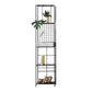 Glam Open Back Bookcase Standard Metal Bookshelf with Shelves 12"L x 12"W x 57"H Black Clearhalo 'Bookcases' 'furn' 'furn_bookcases' 'Furniture' 'Office Furniture' 7569963
