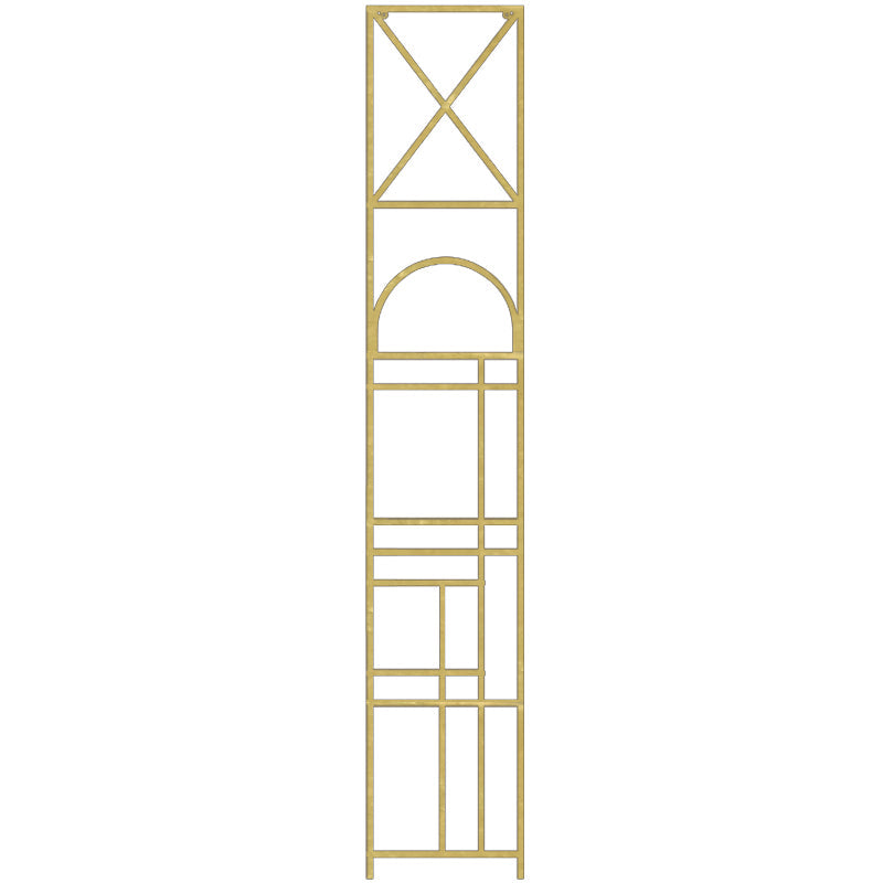Glam Open Back Bookcase Standard Metal Bookshelf with Shelves 11.8"L x 11.8"W x 70.9"H Light Gold Clearhalo 'Bookcases' 'furn' 'furn_bookcases' 'Furniture' 'Office Furniture' 7569975
