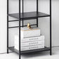 Glam Open Back Bookcase Standard Metal Bookshelf with Shelves Clearhalo 'Bookcases' 'furn' 'furn_bookcases' 'Furniture' 'Office Furniture' 7569977
