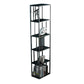 Glam Open Back Bookcase Standard Metal Bookshelf with Shelves 15.7"L x 9.8"W x 70.9"H Gloss Black Clearhalo 'Bookcases' 'furn' 'furn_bookcases' 'Furniture' 'Office Furniture' 7569980