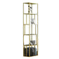 Glam Open Back Bookcase Standard Metal Bookshelf with Shelves 15.7"L x 9.8"W x 70.9"H Black-Gold Clearhalo 'Bookcases' 'furn' 'furn_bookcases' 'Furniture' 'Office Furniture' 7569982
