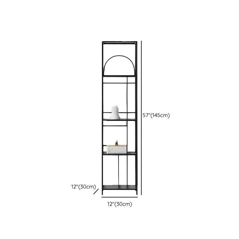 Glam Open Back Bookcase Standard Metal Bookshelf with Shelves Clearhalo 'Bookcases' 'furn' 'furn_bookcases' 'Furniture' 'Office Furniture' 7569985