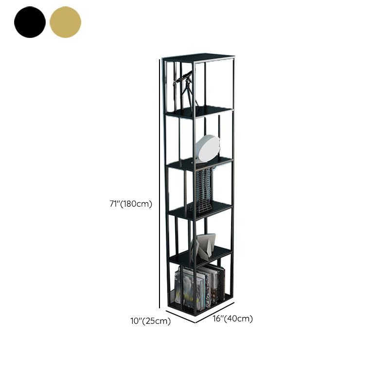 Glam Open Back Bookcase Standard Metal Bookshelf with Shelves Clearhalo 'Bookcases' 'furn' 'furn_bookcases' 'Furniture' 'Office Furniture' 7569989