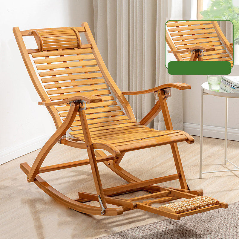 Leisure Balcony Folding Lazy Sofa Chair Chinese Chaise Rocking Chair Natural Non-Upholstered Clearhalo 'Chairs & Seating' 'furn' 'furn_rocking_chairs' 'Furniture' 'Living Room Furniture' 'Rocking Chairs' 'rocking_chairs' 7570151