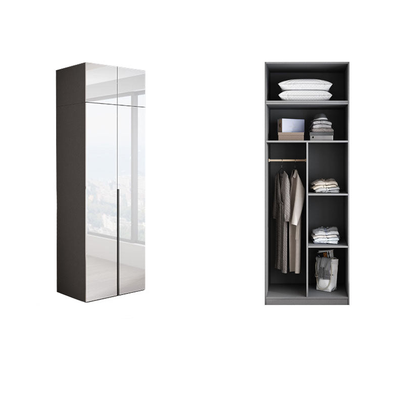 Dormitorio Gabinete de vestuario de madera Armario moderno con suaves puertas cerradas