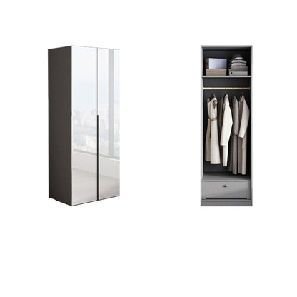 Dormitorio Gabinete de vestuario de madera Armario moderno con suaves puertas cerradas