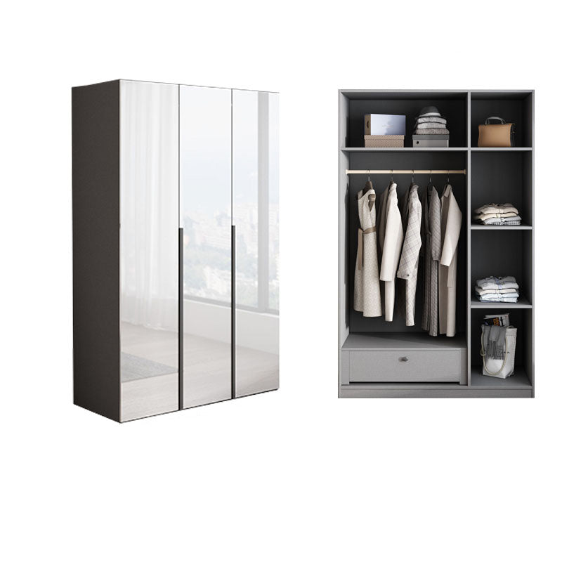 Dormitorio Gabinete de vestuario de madera Armario moderno con suaves puertas cerradas