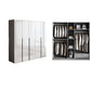 Dormitorio Gabinete de vestuario de madera Armario moderno con suaves puertas cerradas
