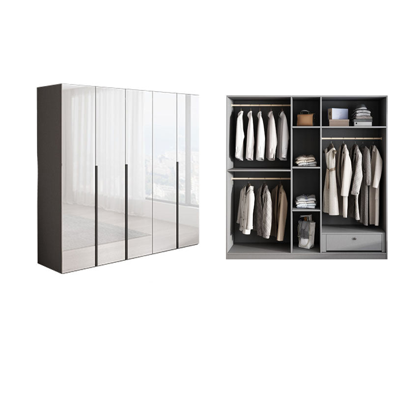 Dormitorio Gabinete de vestuario de madera Armario moderno con suaves puertas cerradas