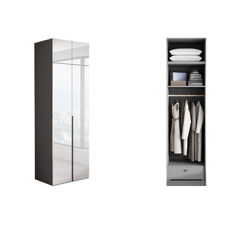 Dormitorio Gabinete de vestuario de madera Armario moderno con suaves puertas cerradas