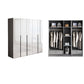 Dormitorio Gabinete de vestuario de madera Armario moderno con suaves puertas cerradas