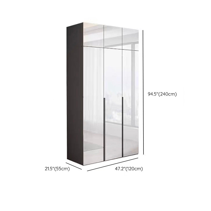 Dormitorio Gabinete de vestuario de madera Armario moderno con suaves puertas cerradas