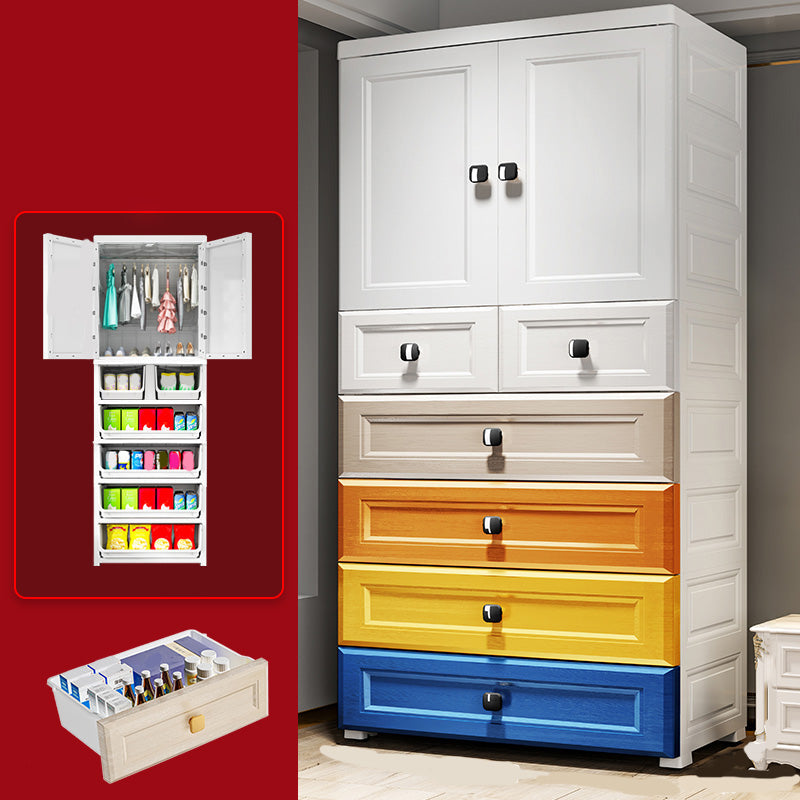 Rectangular Plastic Wardrobe Teen Style Bedroom Wardrobe Closet