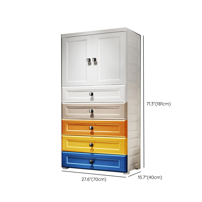 Rectangular Plastic Wardrobe Teen Style Bedroom Wardrobe Closet