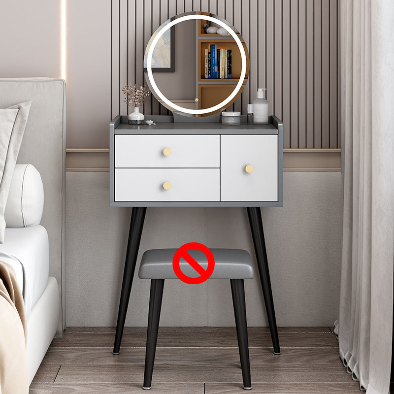 15.75" Wide Vanity Table Modern Wood 3-Drawer Dressing Table Grey Clearhalo 'Bedroom Furniture' 'furn' 'furn_makeup_vanities' 'Furniture' 'Makeup Vanities' 'makeup_vanities' 7570435