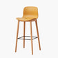 Contemporary Plastic Armless Bar Stools with Solid Wood Base