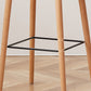 Contemporary Plastic Armless Bar Stools with Solid Wood Base