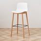 Contemporary Plastic Armless Bar Stools with Solid Wood Base