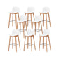 Contemporary Plastic Armless Bar Stools with Solid Wood Base